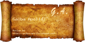 Galba Apolló névjegykártya
